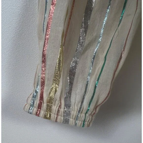 Peek Embroidered Metallic Striped Top - Picture 3 of 10